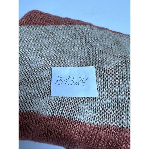 Pink Rose Bohemian Multistrip Cardigan Open Front Brown Cream Size Medium - Picture 13 of 13